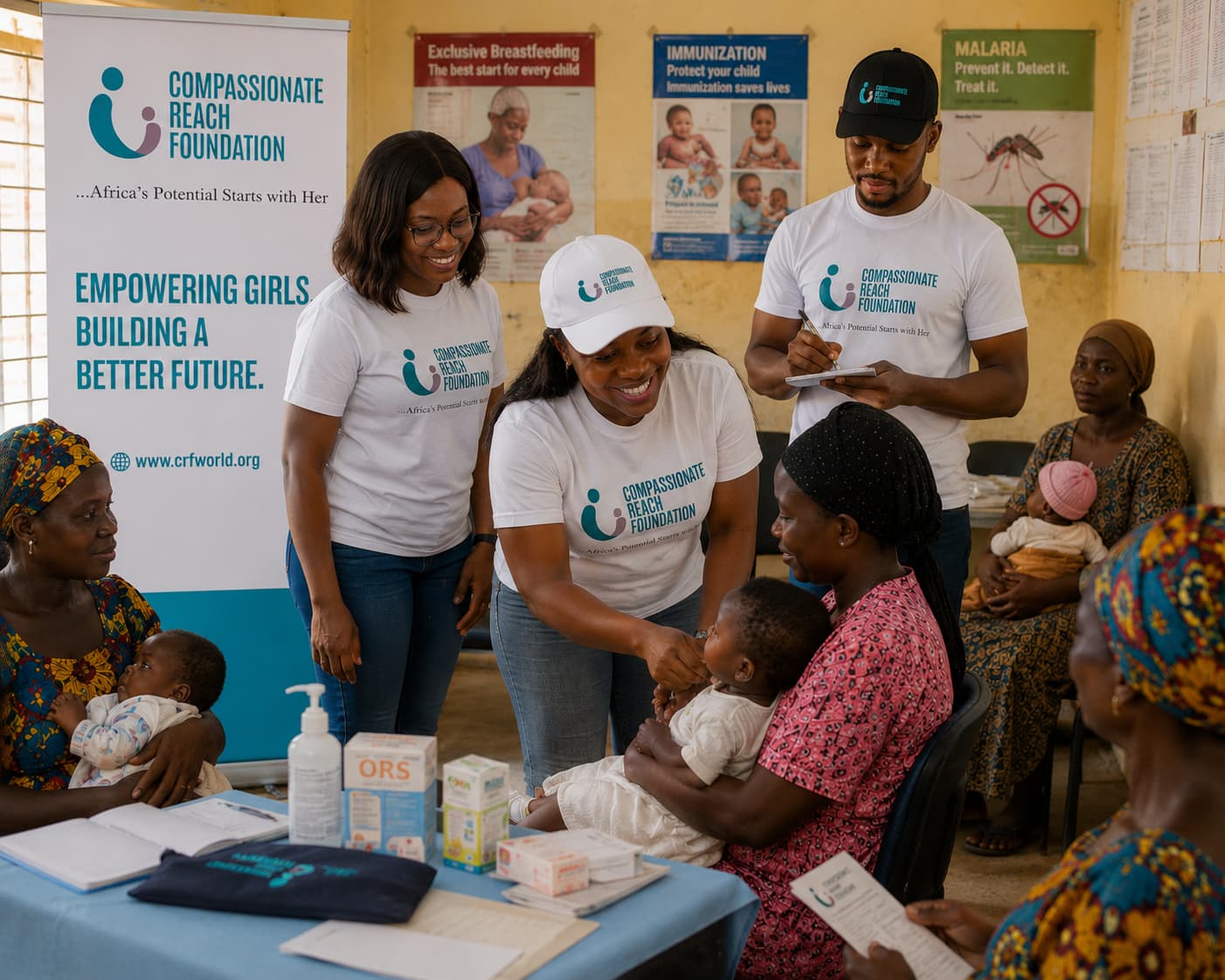 CRF team at healthcare clinic serving mothers and babies